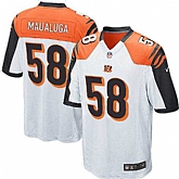 Nike Men & Women & Youth Bengals #58 Rey Maualuga White Team Color Game Jersey,baseball caps,new era cap wholesale,wholesale hats